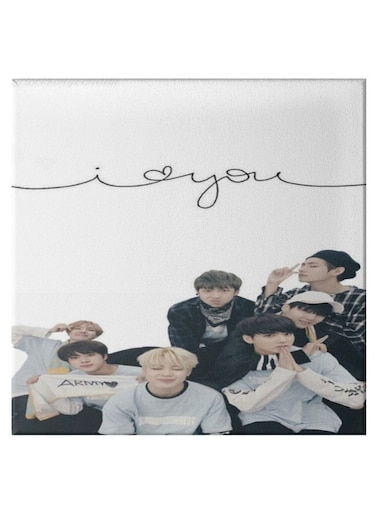 BTS Band Pattern Hidden Frame Canvas Wall Painting Multicolour 50 x 50cm