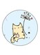 Cat Printed Fridge Magnet Multicolour