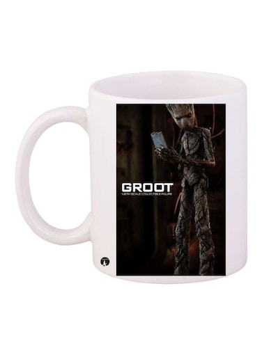 Groot Printed Coffee Mug White/Brown/Black 11ounce
