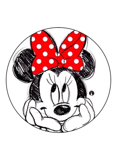 Mickey Mouse Printed Fridge Magnet White/Black/Red 5.5cm