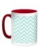 Zigzag Lines Printed Coffee Mug Red/White/Green 11ounce