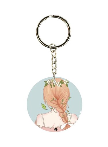 Girl Printed Dual Sided Keychain