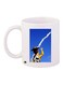 Cartoon Printed Coffee Mug White/Blue/Black 11ounce