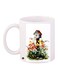 Floral Postbox Printed Coffee Mug White/Yellow/Green 11ounce