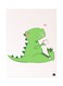 Metal Plate Of Dinosaur Poster Pink/Green