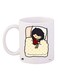 Cartoon Girl Printed Coffee Mug White/Yellow/Maroon