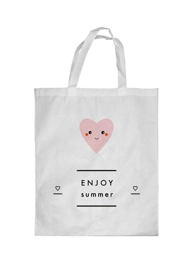 Enjoy Summer Printed Shopping Bag White
