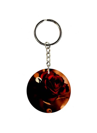 Rose Printed Dual Sided Keychain