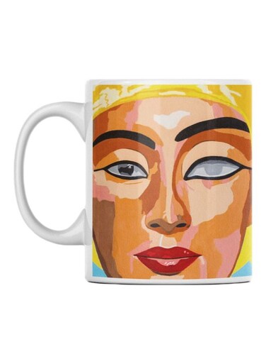 Printed Coffee Mug Brown/Yellow/Beige 350ml