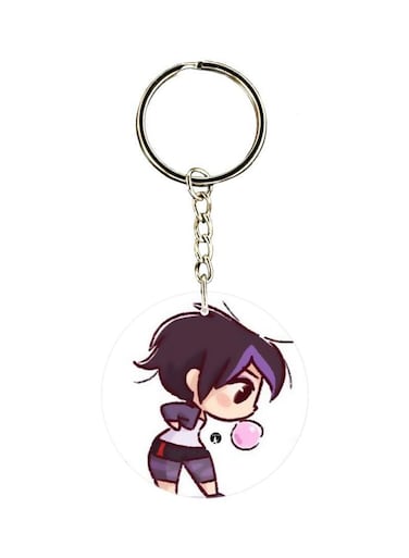Cartoon Printed Double Sided Keychain