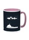 Moon And Stars Printed Coffee Mug Black/Pink 11ounce