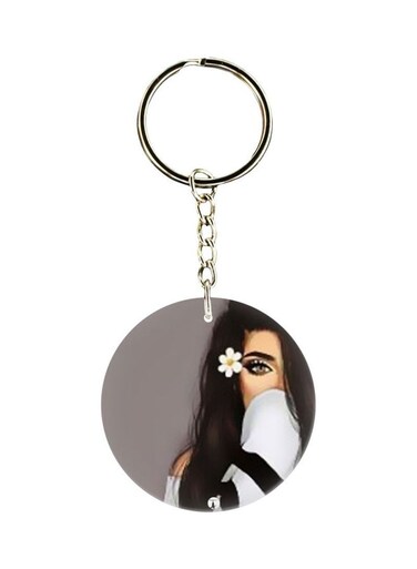 Girl Printed Double Sided Keychain