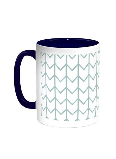 Motifs Printed Coffee Mug Blue/White 11ounce