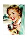 Woman Themed Metallic Plate Green/Red/White 20x15cm