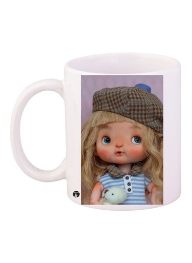 Doll Printed Coffee Mug White/Beige/Brown