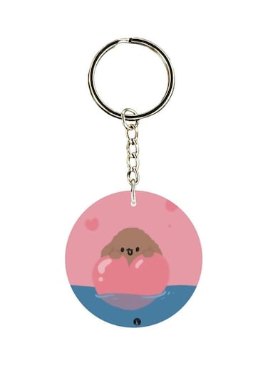 Cartoon Printed Double Sided Keychain