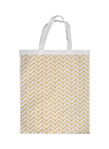 Motifs Printed Shopping Bag Orange/White