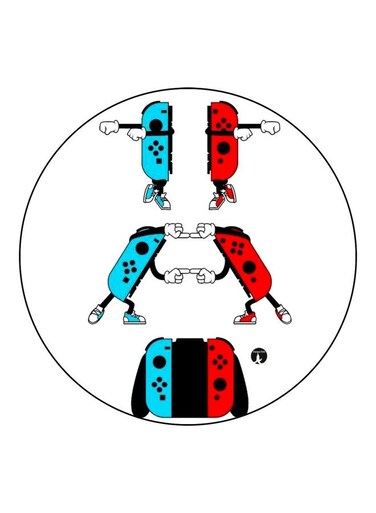 Video Game Controller Printed Fridge Magnet Blue/Red/Black 5.5cm