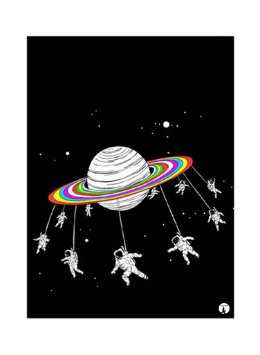 Planet Metal Plate Poster Multicolour 15x20centimeter