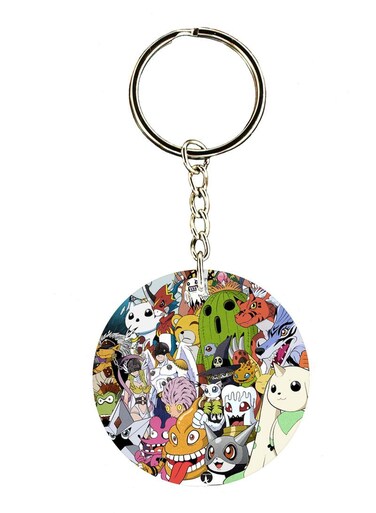 Anime Digimon Double Side Printed Keychain