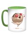 Owl Printed Coffee Mug Green/White/Brown