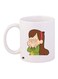 Cartoon Printed Coffee Mug White/Green/Brown 11ounce