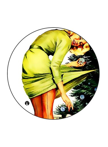 The Girl Printed Fridge Magnet Multicolour 5.5 x 5.5cm