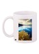 Landscape Printed Ceramic Coffee Mug White/Blue/Black 11ounce