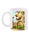 Bicycle Printed Coffee Mug White/Green/Beige 11ounce