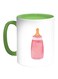 Feeding Children Printed Coffee Mug White/Green 11ounce
