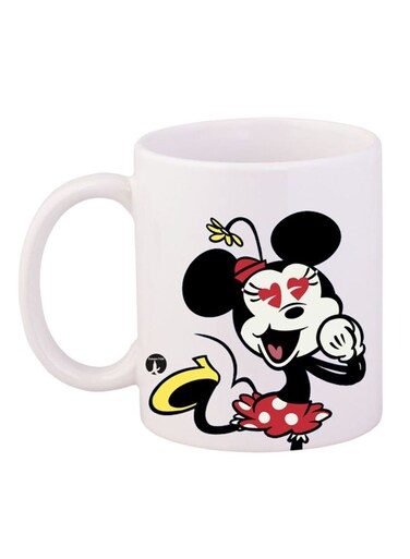 Minnie Mouse Printed Mug White/Black/Red 12ounce