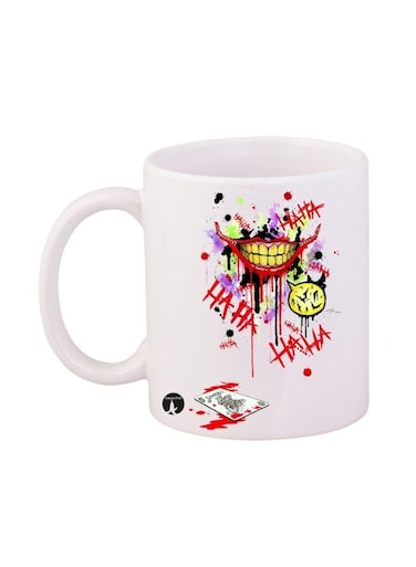 The Joker Printed Mug White Red Yellow 11ounce