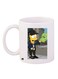Cartoon Printed Ceramic Coffee Mug White/Blue/Green 11ounce