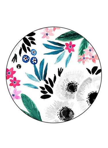 Flowers Printed Fridge Magnet Round Multicolour