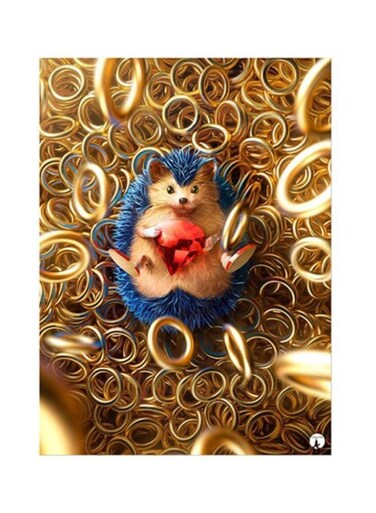 Video Game Sonic Metal Plate Poster Multicolour 15x20cm