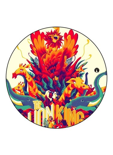 Lion King Printed Fridge Magnet Orange/Beige/Green 5.5cm
