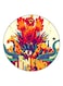Lion King Printed Fridge Magnet Orange/Beige/Green 5.5cm