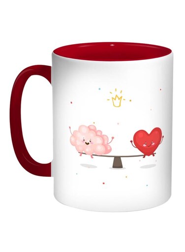 Printed Coffee Mug Red/White/Pink