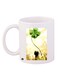 Child With Flower Printed Coffee Mug White/Brown/Beige 11ounce