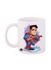 Durable Heat-Resistant Thick Wall Designed Ergonomic Handled Superman Printed Mug White/Blue/Red
