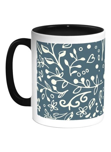 Tree Paper Printed Coffee Mug Black/White/Green 325ml