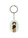 Cartoon Girl Printed Keychain