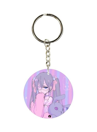 Girl Printed Double Sided Keychain