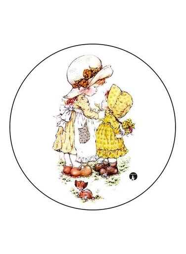 Cartoon Printed Fridge Magnet White/Yellow/Brown 5.5cm