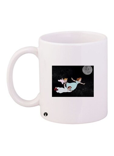 Cartoon Printed Coffee Mug White/Black 11ounce