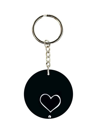 Double Sided Heart Printed Keychain