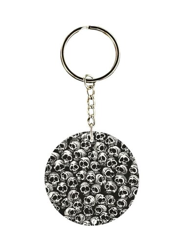 Skull Printed Double Sided Keychain