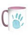 Palm Of The Hand Printed Coffee Mug White/Pink 11ounce