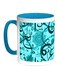 Arabic Letters Printed Coffee Mug Blue/White 11ounce