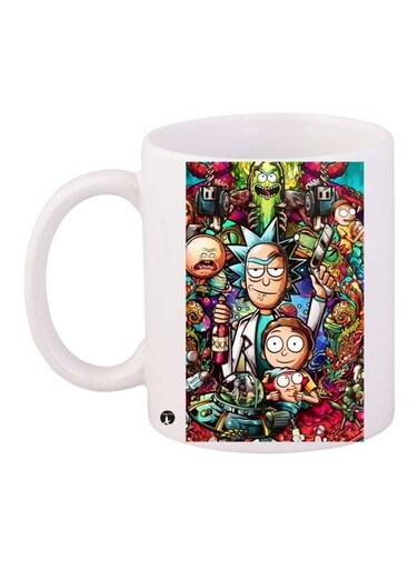 Cartoon Characters Printed Coffee Mug White/Red/Blue 11ounce